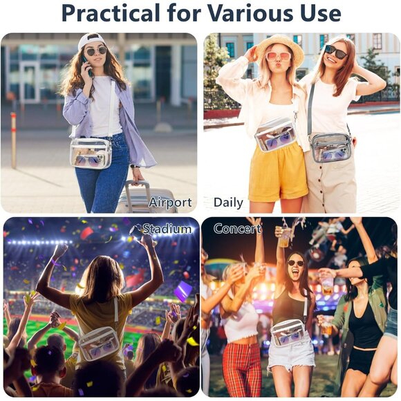 Clear Bag for Stadium Events - Clear Purses for Women Stadium Crossbody Concert - Picture 8 of 9